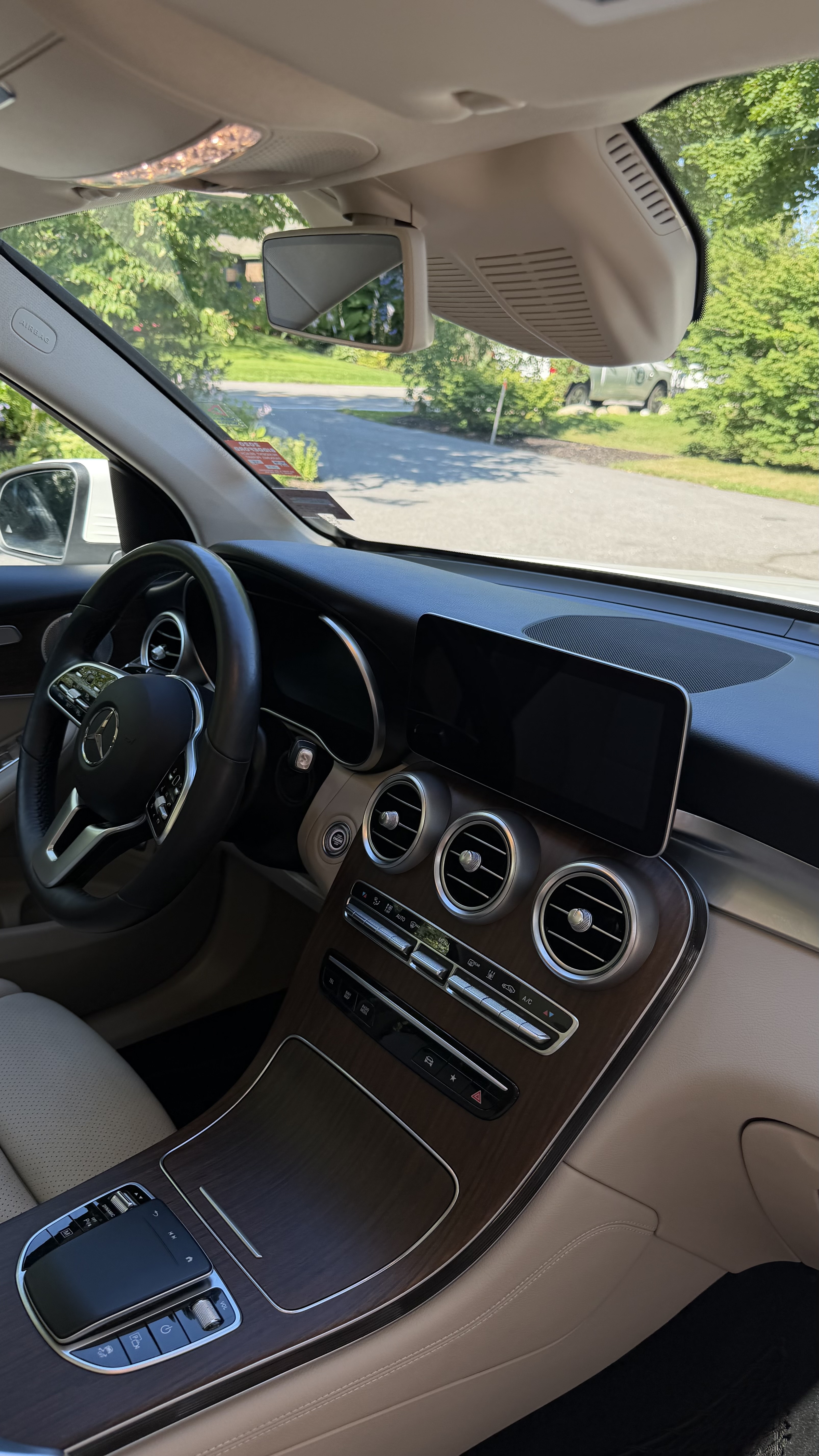 Freshly detailed sedan in natural light